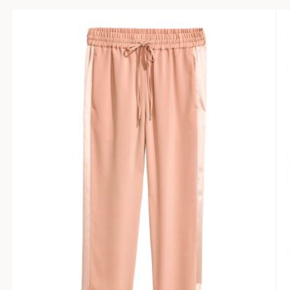 H&M Silk Pink Jogging Pants with sporty stripe - Picture 5 of 7